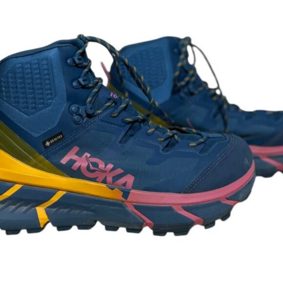 Hoka Tennine Hike GTX Shoes Moroccan Blue Saffron MBSF 1113511 Women's Size 9B - Picture 1 of 8